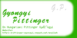 gyongyi pittinger business card